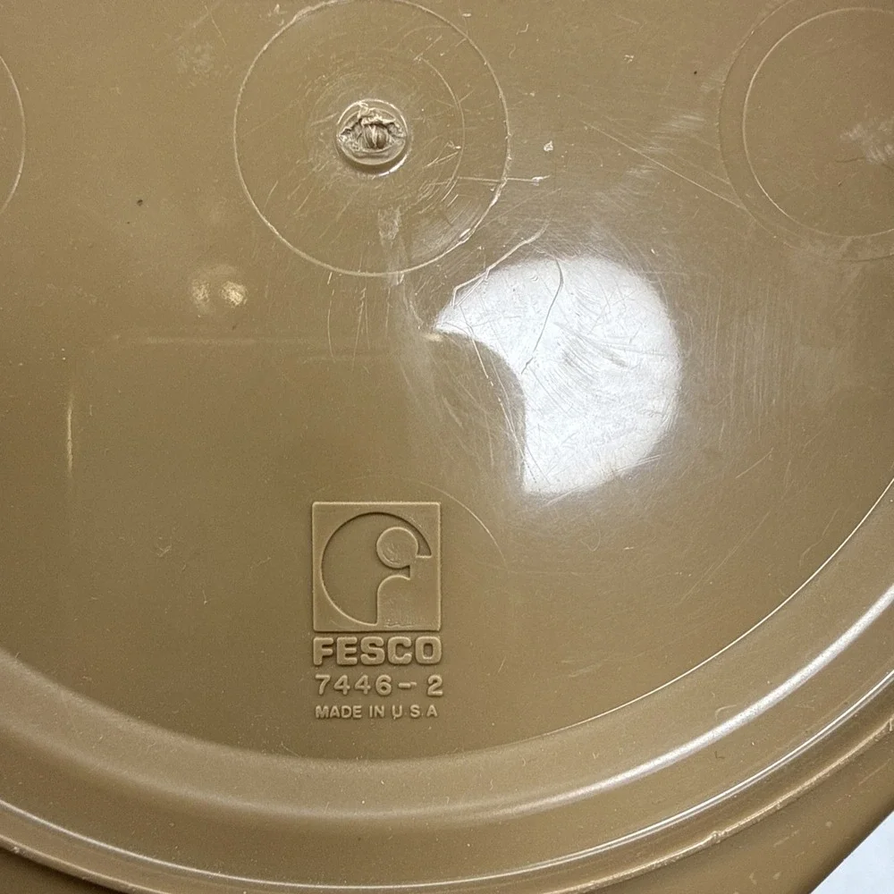 Fesco 7446-3 Octagon‎ Trash Can Waste Basket Vintage Made in USA Brown MCM